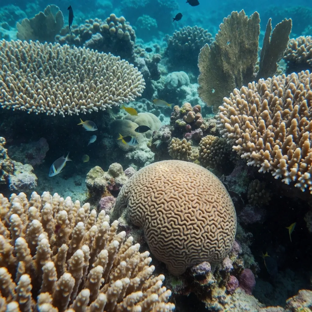 Coral reef underwater scene
